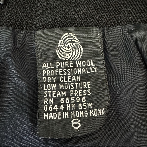 DKNY Black Crepe  Wool Skirt Size 8 - Picture 11 of 12